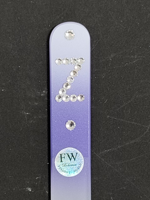 Nagelvijl Z, Paars – Luxe Glazen Vijl met Swarovski Decoratie