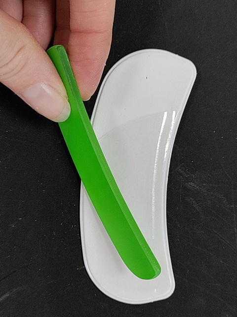 Curved Nagelvijl Lichtgroen - Ronde Gebogen Glasvijl