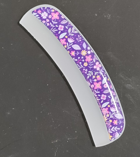 Nagelvijl Curved met Handgreep - Purple Flowers | Gebogen Glazen Vijl