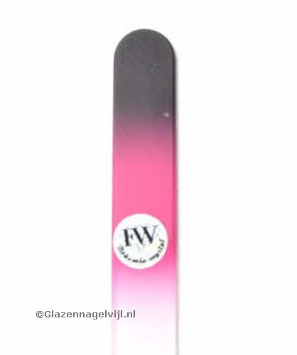 Nagelvijl gekleurd glas, zwart en roze