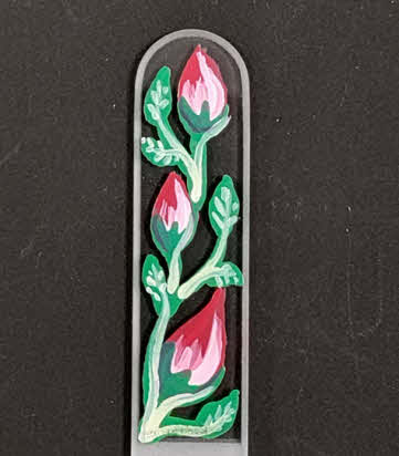 Transparante Nagelvijl met rode bloemen