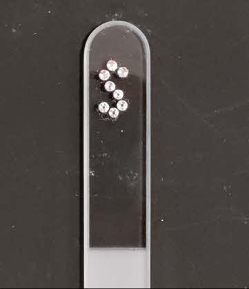 Glazen Nagelvijl S, Transparant met Swarovski Decoratie