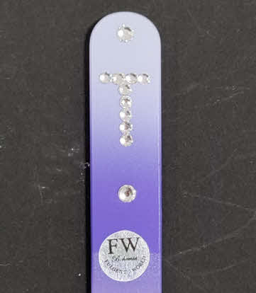Nagelvijl T, Lila/Paars – Glazen Nagelvijl met Swarovski Decoratie