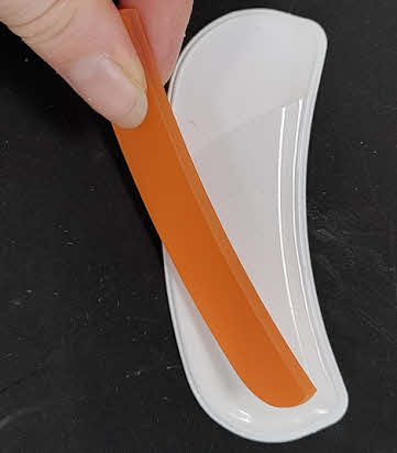 Nagelvijl Curved Oranje - Ronde Gebogen Glasvijl voor Perfecte Nagelvorm