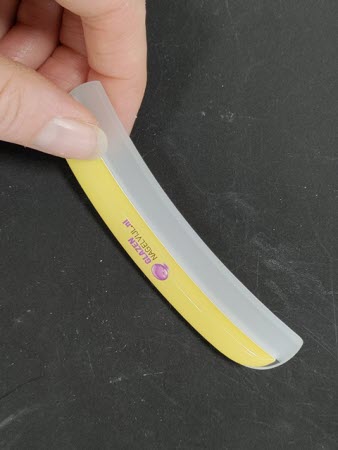 Nagelvijl Curved met Handgreep - Lichtgeel | Ergonomische Glazen Vijl voor Perfecte Nagels