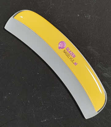 Nagelvijl Curved met Handgreep - Oranje | Ronde Glazen Vijl met Ergonomische Grip