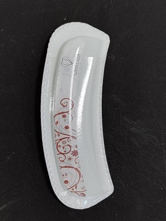 Nagelvijl Curved met Handgreep - Red Flowers | Ronde Gebogen Glazen Vijl