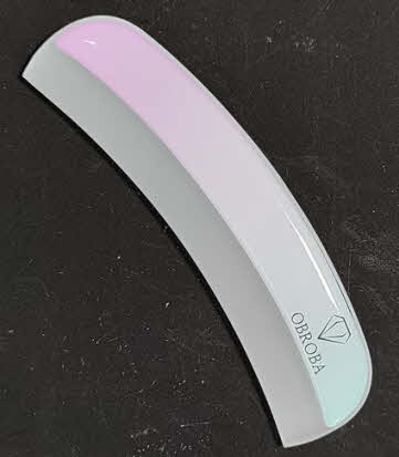 Nagelvijl Curved met Handgreep - Roze/Blauw | Gebogen Glazen Vijl met Kleurverloop