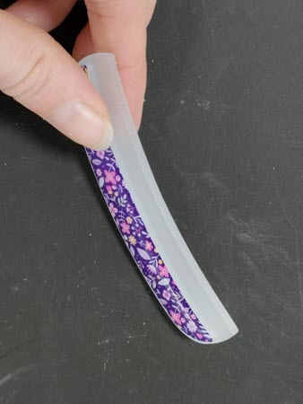 Nagelvijl Curved met Handgreep - Purple Flowers | Gebogen Glazen Vijl