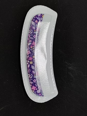 Nagelvijl Curved met Handgreep - Purple Flowers | Gebogen Glazen Vijl