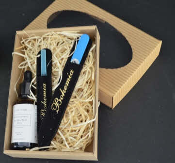 Manicureset Blauw, 3-delig – Luxe Cadeauset met Nagelvijl, Bokkepoot & Amandelolie